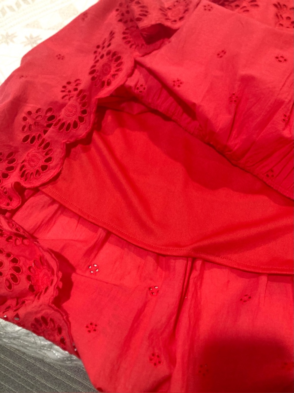 Japna Large 100% Cotton Lined Red Maxi Dress Embroidered Boho Chic - Picture 12 of 12